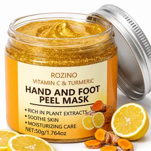 Vitamin C & Turmeric Peel-off Mask, Deep Moisturizing Hand & Foot Mask, Brightening & Hydrating Hand & Foot Care Mask for Women & Men, Foot Exfoliating Mask, Care for Dry Rough Hands and Feet, 1.76 oz