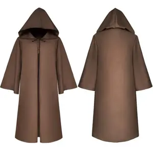 Men Women Halloween Carnival Party Vampire Cloak Outfit Vintage Renaissance Medieval Cosplay Witch Monk Hooded Robe Costume Suit