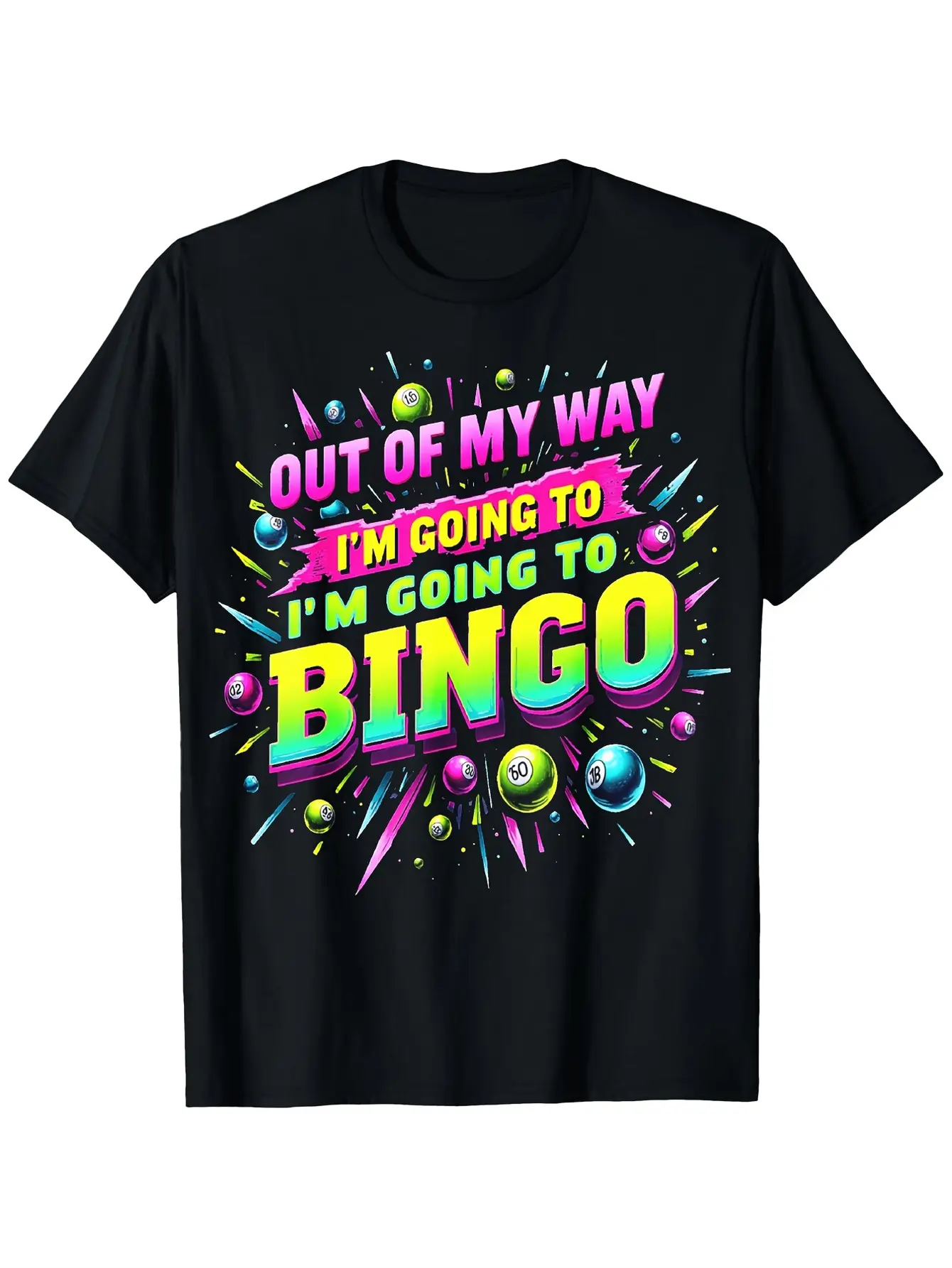 Plus Size L-5XL Oversized Bingo Print T-Shirt - 18 unisex soft cotton short sleeve t shirt, vintage graphic casual tee for men women teens, perfect birthday holiday gift for camping travel gym daily street  wear