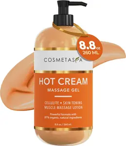 Cosmetasa Hot Cream Massage Gel - Soft, Creamy Texture - Ideal for Massage - Convenient Delivery