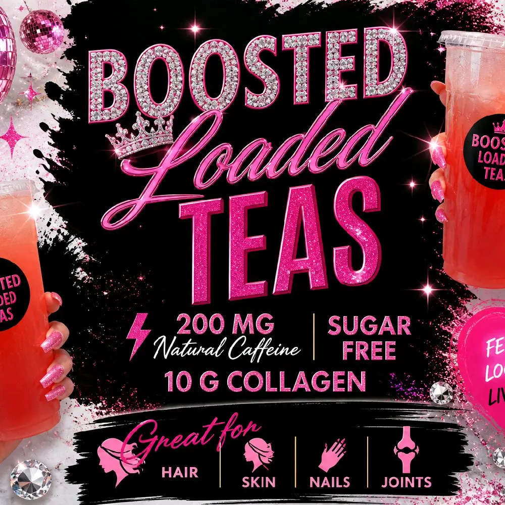 Boosted Loaded Tea. Our original loaded tea with boosted with collagen and Energy. SIGN ME UP!!! 10 G added protein. On the go beverage mix