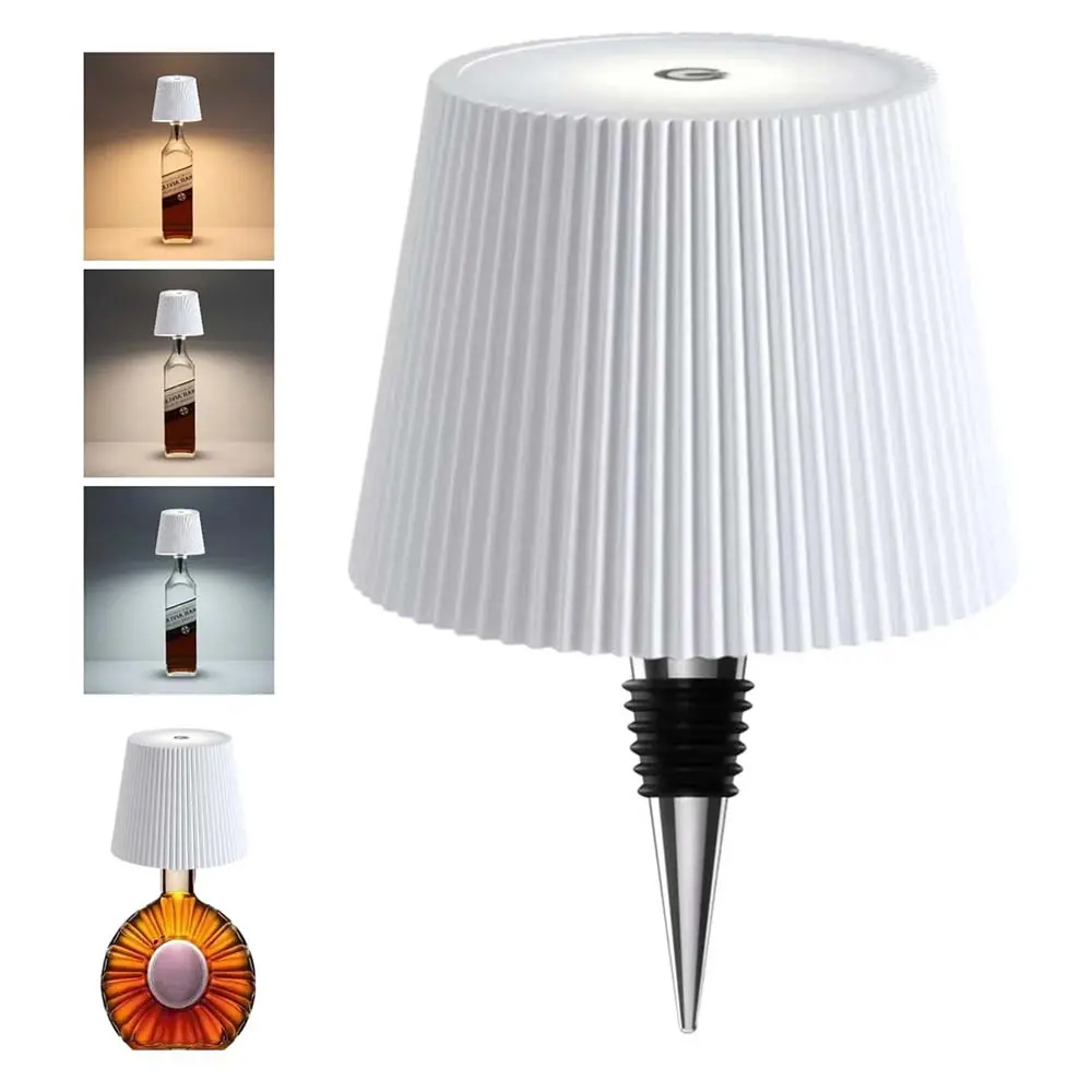 Wireless Bottle Lamp - Compact, Cableless, Battery-Powered Desktop Table Lamp, Modern Dimmable Night Light with 3-Color Stepless Dimming LED, Touch Control, 2500mAh Rechargeable Battery for Bar, Indoor Decor, Compact Table Lamps, Cableless Table Lamps