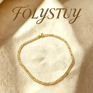 [It is 23.6 inches longe]【FOLYSTUY (Y128)】Figaro Necklace Unisex M Clasp Chain & Link Elegant Design for Men and Women