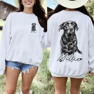 Custom Pet Front & Back - T-Shirt or Sweatshirt with Photo & Name DTG Printed | Personalized Pet Shirt Pet Lover Gift