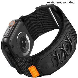 Metal buckle sports watch band, Smart Watch Straps, compatible with Apple Watch Band series 11/10/9/8/7/SE/Ultra. Stainless steel design suitable for iWatch 49MM/42MM/44MM/45MM/46MM. Magnetic buckle nylon for men watch band