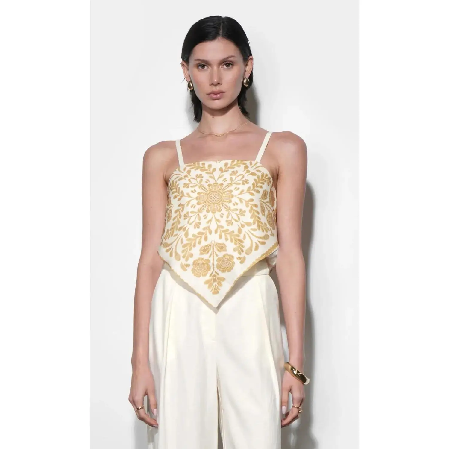 Macie Scarf Print Top