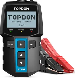 TOPDON BT100 Car Battery Tester 12V Load Tester, 100-2000 CCA Automotive Alternator Tester Digital Auto Battery Analyzer Charging Cranking System Tester for Car Truck Motorcycle ATV SUV Yacht Tool Diagnosis Check