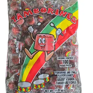 Tamborines tamarind and chili flavor candy net wt 15.87-oz 100 ct bag Mexican candy