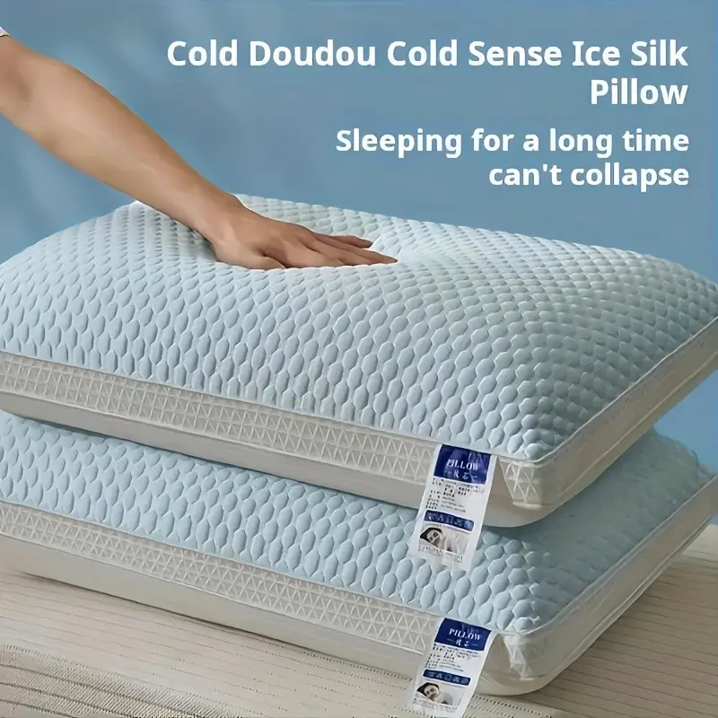 Set of 2 Cold Sleep Pillows, Soft And Cozy for Sleep Protection, Hotel-Grade Pillow, Ideal for Home Use, Neck Support Pillow for Student Dorms
