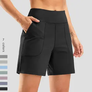 Unisex 5" High Waisted Lightweight Quick Dry Bermuda Cut Sports Shorts, Plus Sizes with Side Pockets for Swim and Running Workouts tiktokshopspringglowup