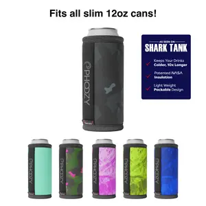 PHOOZY Insulated Can Cooler for Slim 12oz Cans - Patented NASA Insulation Keeps Drinks Cold 10X Longer (Weighs less than 2 ounces) - Keep Your Drinks Cold and Your Hands Warm