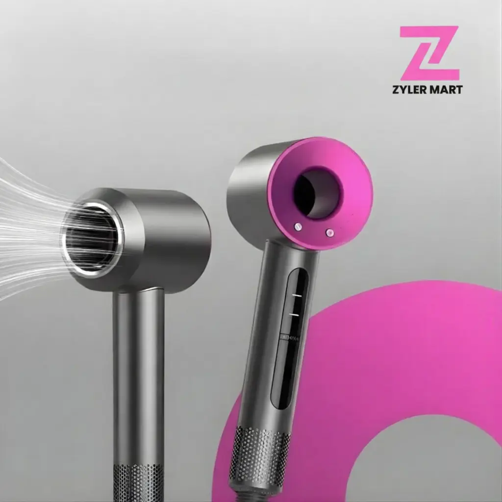 ZYLER Leafless Ionic Hair Dryer for Fast, Efficient Drying and a Smooth Finish - Corded Electric Personal Care Tool for Your Hair Care Routine, Negative Ion Technology, Straightening Curly Hair