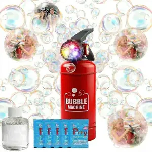 Bubble Machine Toy for Kids, Fire Extinguisher Bubble Blower Toy with LED Lights, Automatic Bubble Maker for Toddlers, Outdoor Party Summer Gift