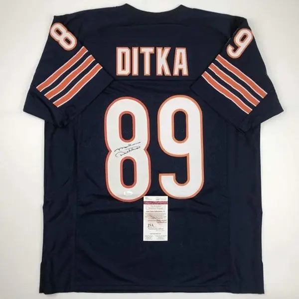 Facsimile Autographed MIKE DITKA Chicago Blue Reprint Jersey
