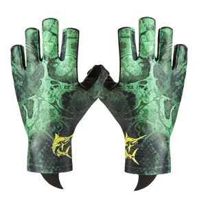 1 Pair Professional Fishing Gloves, Half Finger Non-Slip Breathable Gloves for Anglers, Lightweight Outdoor Gloves for Fishing, Hiking, Kayaking