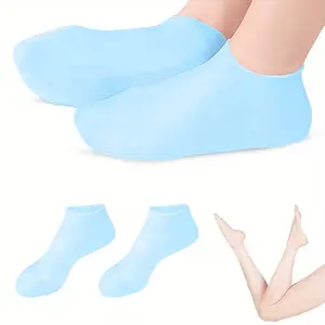 Silicone Moisturizing Socks for Dry Cracked Heels, Soft Foot Care Tool for Men and Women, Light, One Size Fits All