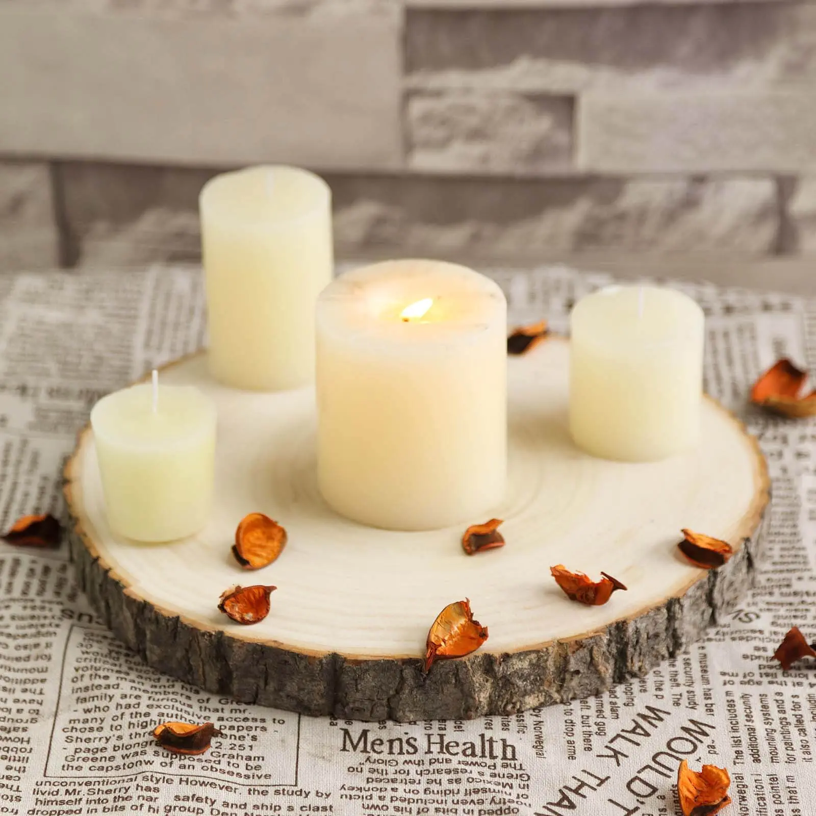 Poplar Wood Slabs Rustic Round Slices 12" Dia - Natural Color Centerpieces for Events