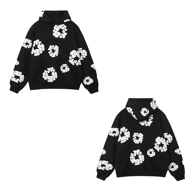 Black Hoodie (White Flower Wreath)