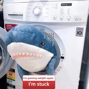 39.4 Inch XXL 15% Chubbier Weighted Giant Shark Stuffed Animal, Soft Chonky Shark Plush Pillow for Boys Girls Room Decor, Perfect Stress Relief for Women