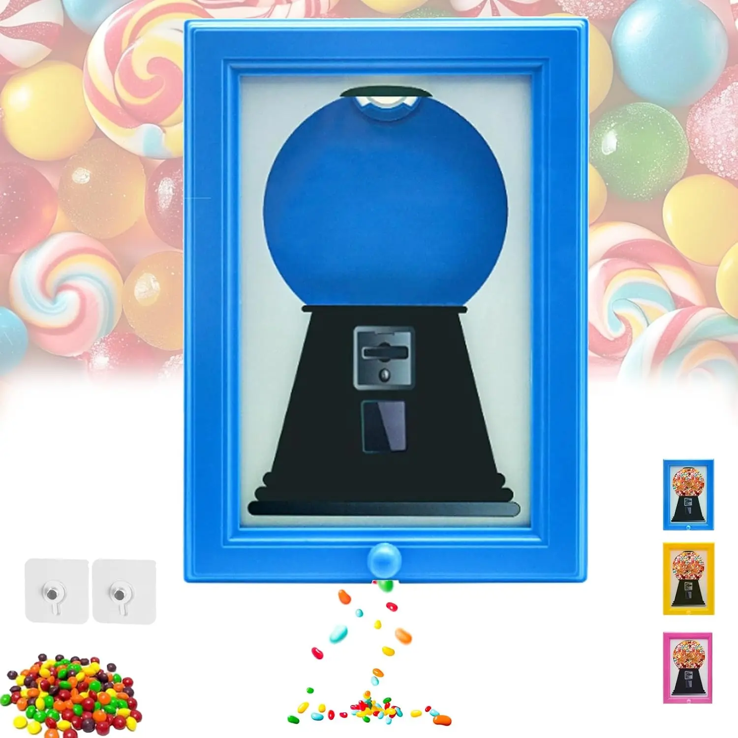 Wall-Mounted Photo Frame Candy Dispenser,excellent gift,Wall-Mounted,  party favor gift，Painted Plastic Frame, Perfect for Decoration, Great Gift for Friends and Family，halloween，pumpkin，spooky，jack-o