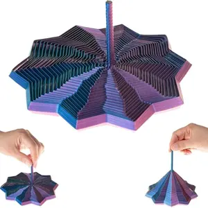 3D Printed Sensory Stress Relief Toy, Colorful Hexagonal Rotating Spiral Star, Kids Educational Puzzle Toy, Pressure Relief, Creative Design, Stress Relief Gadgets, Stress Relief Fidget, Stress Relief Fidgeting