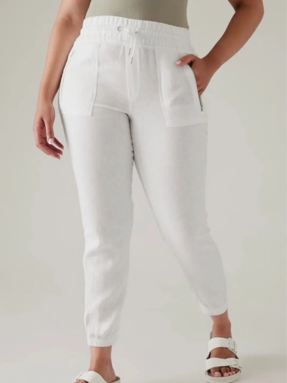 NWOT Women's Athleta Cabo Active Pants Plus Size 26 White Linen