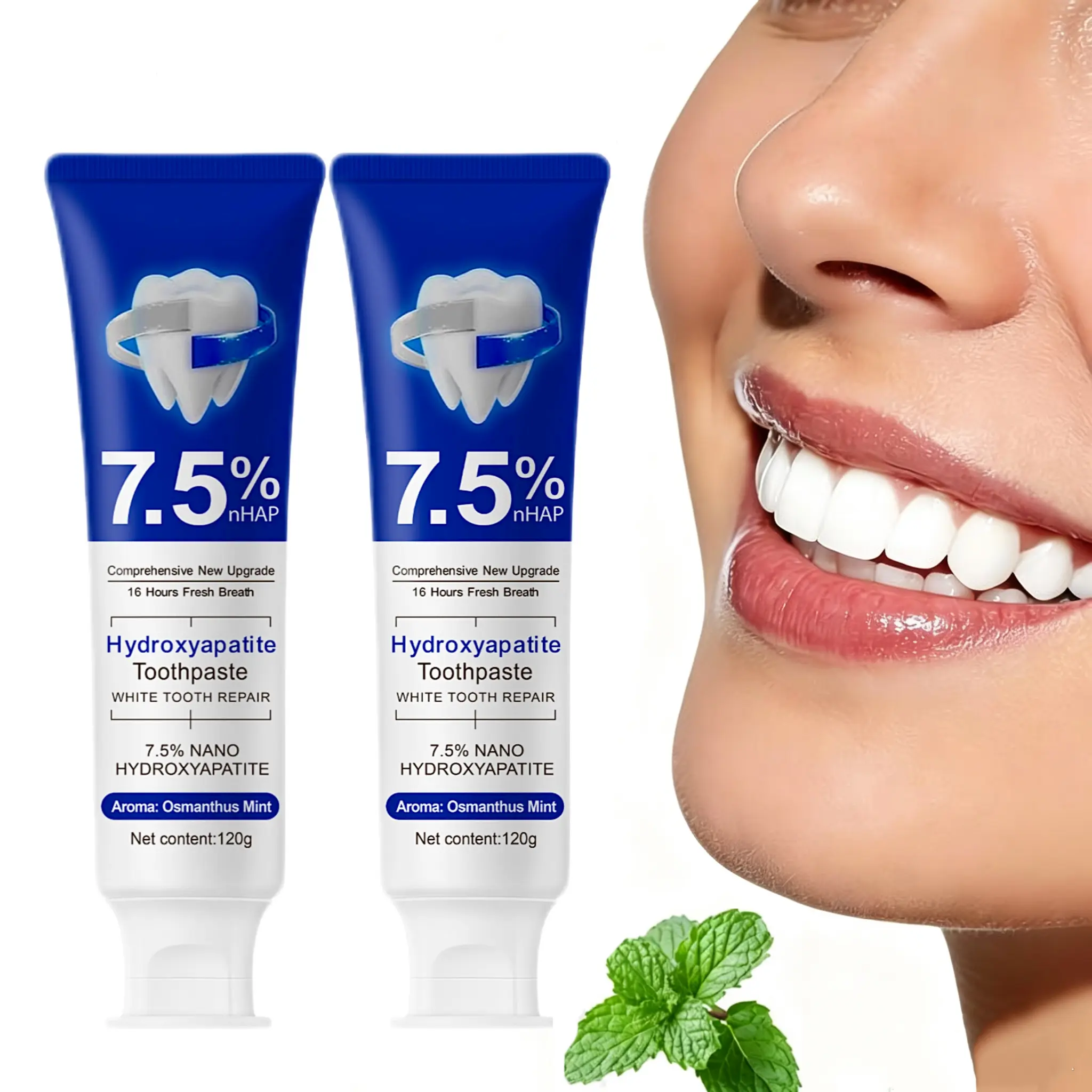 Hydroxyapatite Toothpaste 7.5% - Fluoride-Free, Gentle Formula for Sensitive Teeth, Enamel Protection, Refreshing Flavor, 4.23oz Oral health, Sensitive Teeth Care, Daily Care Toothpaste