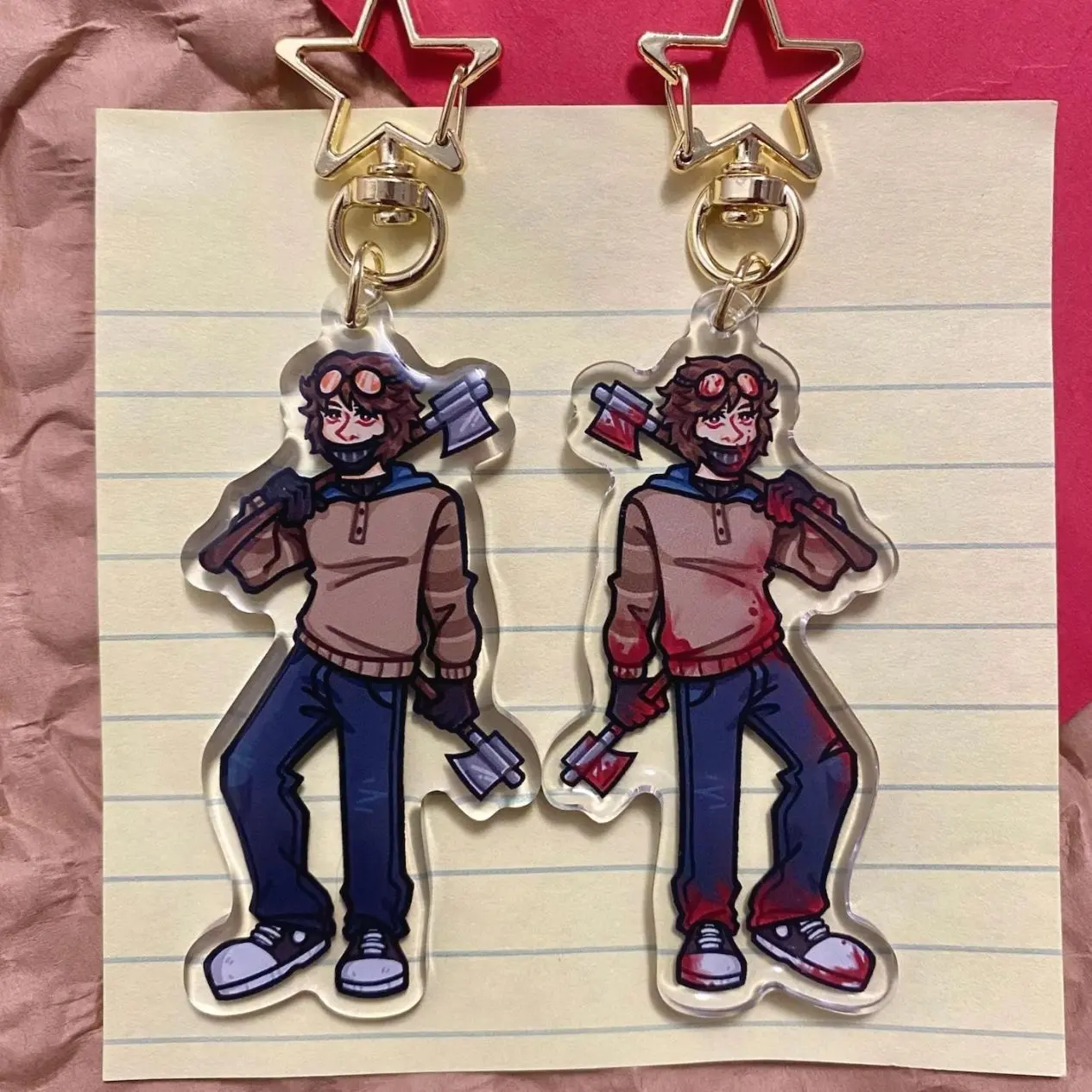 2 Ops Ticci Toby Double Sided Epoxy Keychain