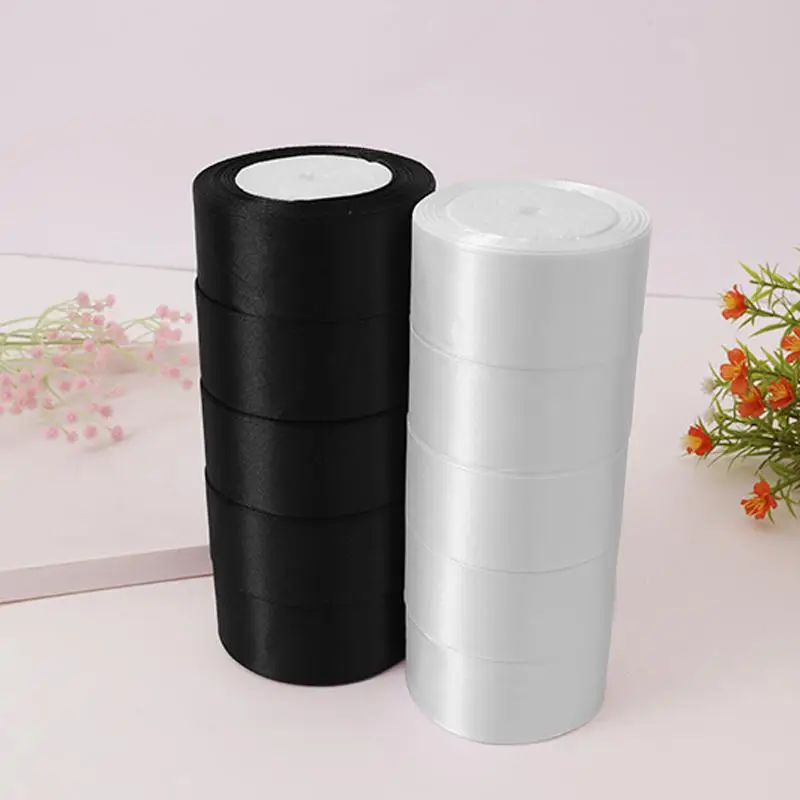 DIY Silk Rose Wrapping Ribbon, 10 Rolls Decorative Cake & Gift Packaging Ribbon, Wedding Party Bowknot Ribbon