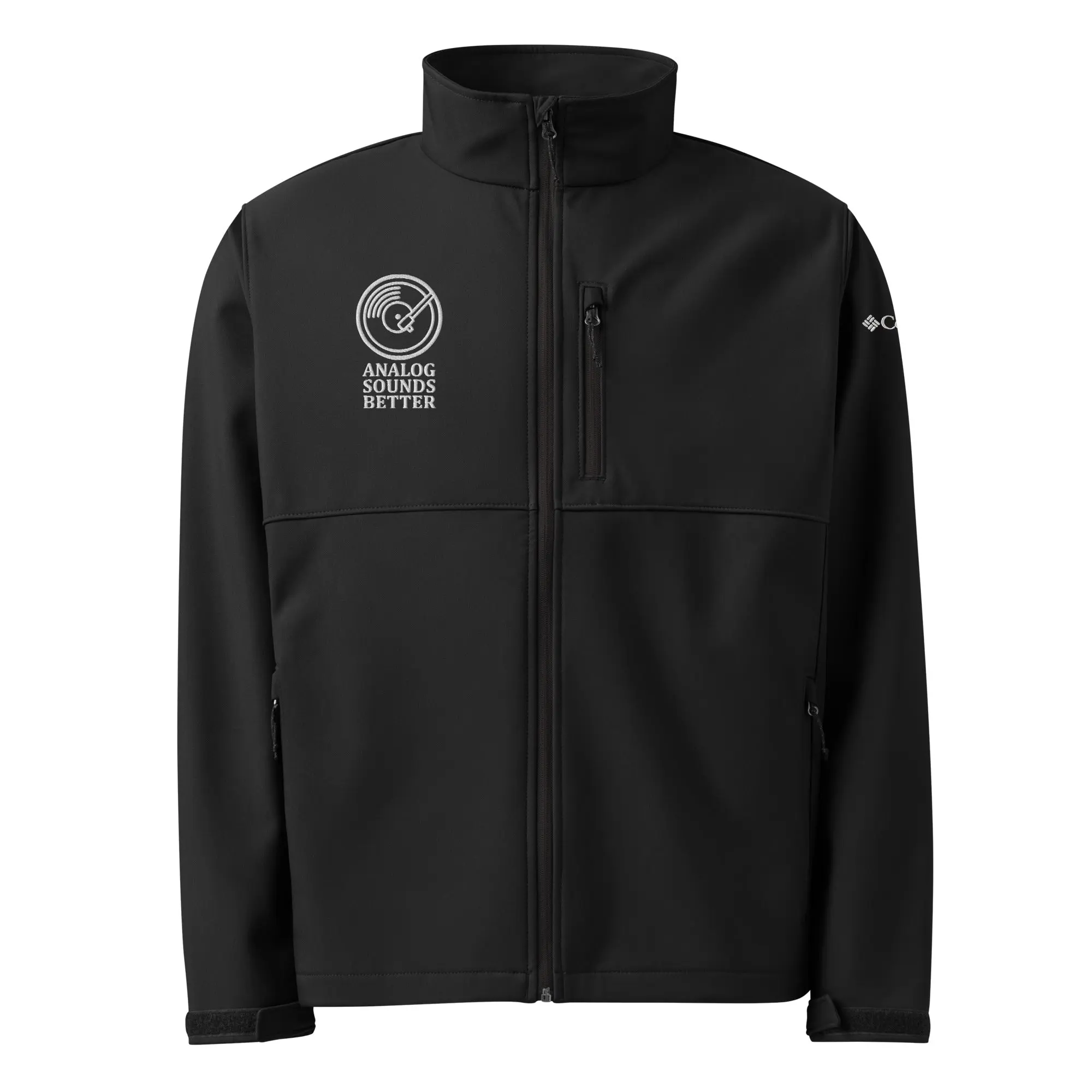 Columbia Soft Shell Jacket - Wind & Water-Resistant 100% Polyester Zippered Pockets Adjustable Cuffs Embroidered Logo Comfortable Fit