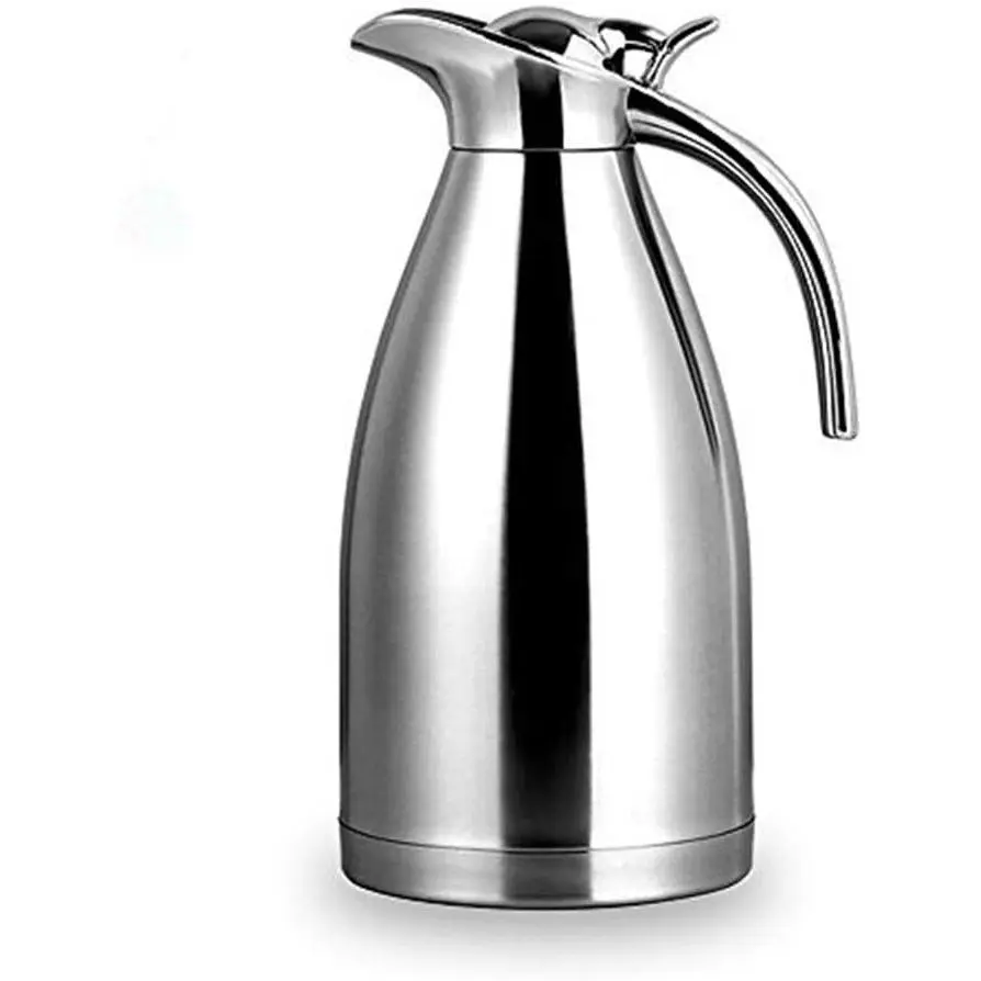 68 Oz Stainless Steel Thermal Carafe - Double Walled Vacuum Insualted Thermos/Carafe with Lid - Coffee/ Carafe Heat & Cold Retention - 2 Liter