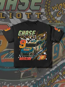 Men's Chase Elliott #9 Nascar Graphic Tee, Vintage Car T-shirt, Loose Car T-shirt, Unisex Race T-shirt, Race Gift, Vintage Car T-shirt, Round Neck, Menswear