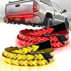 2026 Upgraded 60-Inch LED Tailgate Light Bar Strip with Fall Warning Signal, Arrow Turn Signals, IP67 Waterproof, Red & Amber Bright LEDs,Ambient Lighting Lightbar