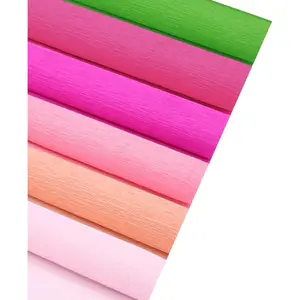 Crepe Paper Flower DIY 6 Colors Crepe Paper, 9.8 x 98 Inch Wide Crepe Paper for DIY  Wrapping Paper Crafts Paper Flower Birthday Parties Weddings Festival Decoration (Green-Pink)