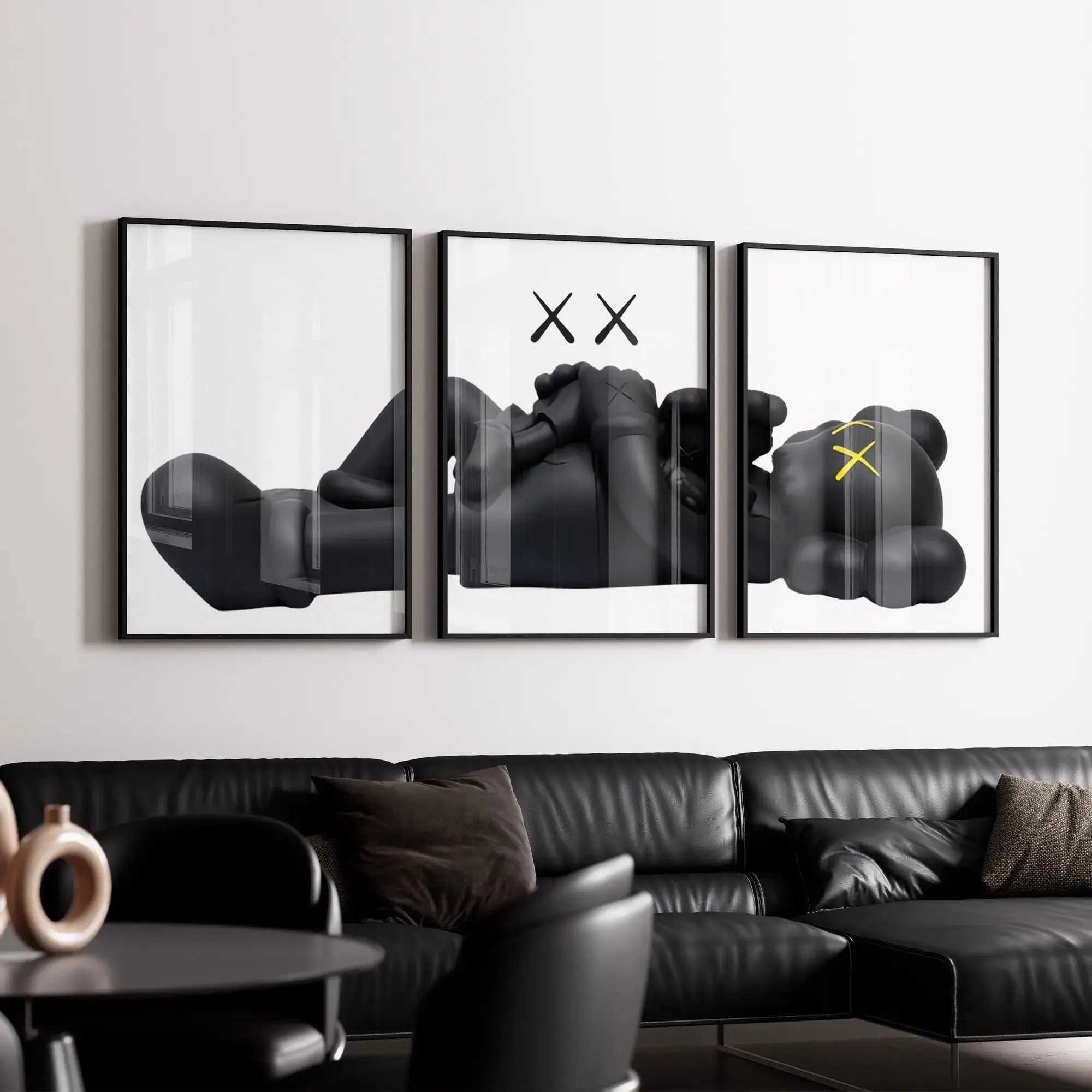 KAWS 3-Pack Unframed Posters - Artistic Graffiti Decor Prints, Home Supplies, Modern Minimalist Wall Art, Archival Ink, Ideal for Bedrooms, Kid Room, Special Occasion Gifts, Decoration