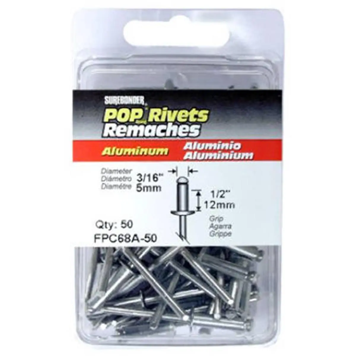 FPC FPC68A-50 Surebonder 50 Pack Long Aluminum Rivet