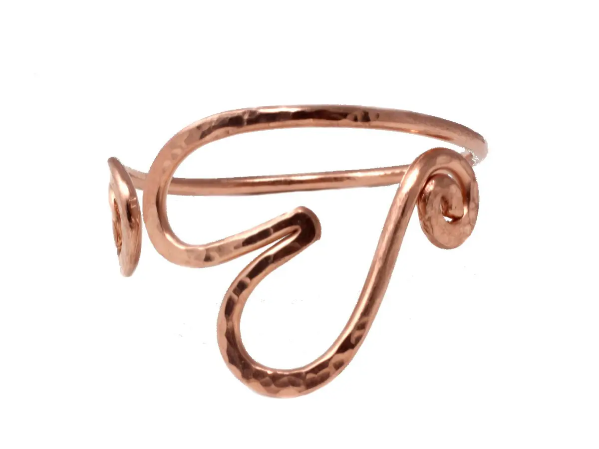 Woman's Copper Heart Bracelet, Hand Hammered Copper Jewelry, Heart Cuff Jewelry, Textured Copper Bracelet, Arthritis Cuff Bracelet, Healing
