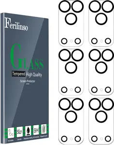 6 Pack Camera Lens Protector for iPhone Pro Max Accessories 17 Glass, Phone Case Friendly, 9H+ Tempered Cover, Ultra HD, Anti-Scratch, Not Easy to Break, Strong Adsorption
