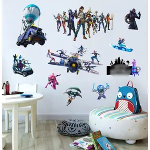 Royale Video  Themed Bedroom Wall Stickers 10 count/Sheet for Teen Boys Room Decoration,Where We Droppin Boys Bedroom Wall ,Wall Decor for ,  Stickers for Laptop