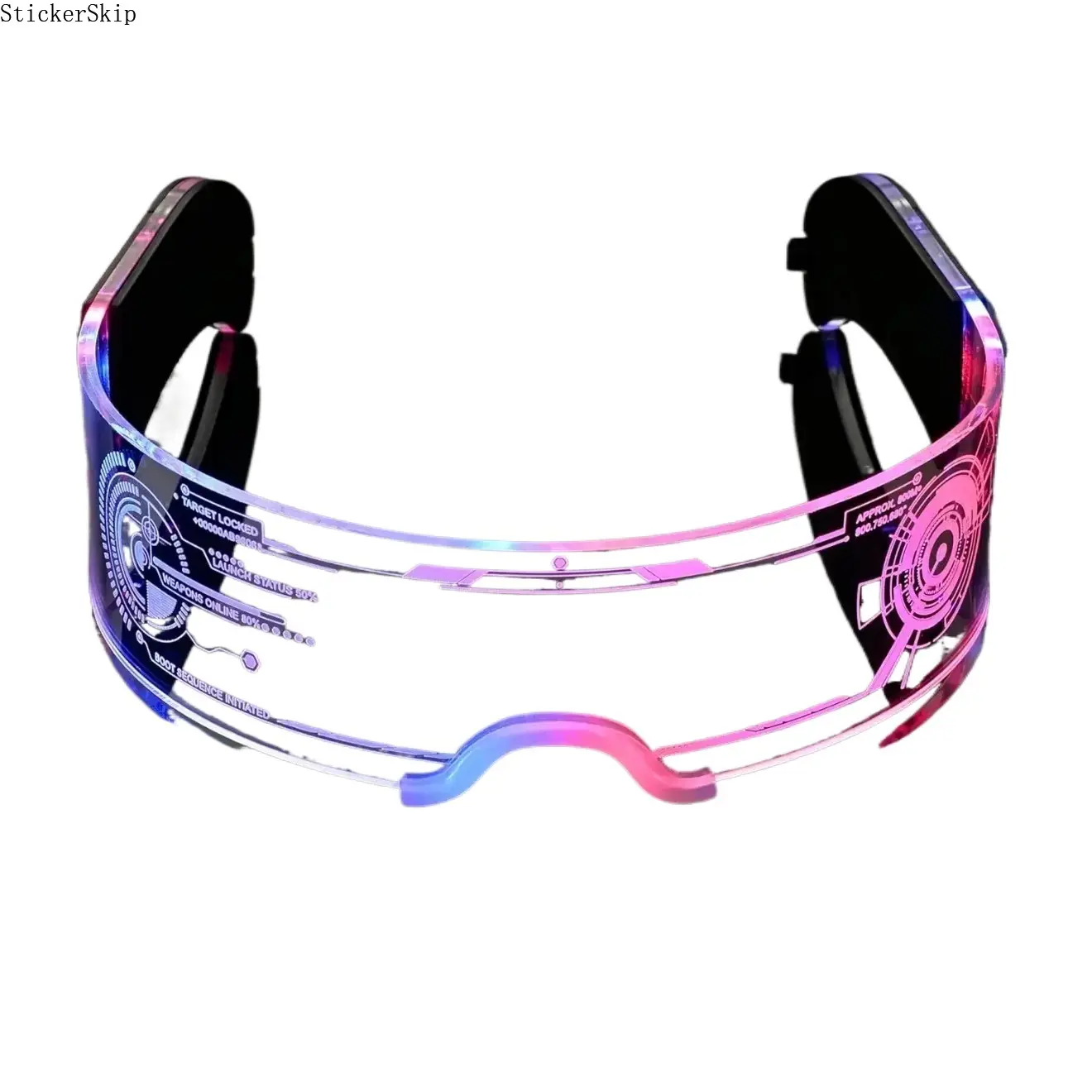 2026 LED Light-Up Sports Eyewear Accessories - Neon Glow Sunglasses, Comfortable Lightweight 1-Size, Futuristic Rave Cosplay Shades, Festival Gift for Adults, Club & Halloween