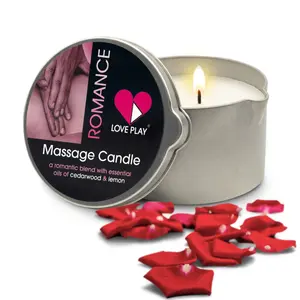 LOVE PLAY Romance Massage Oil Candle for Home SPA - Vegan Moisturizing Body Oil Candle for Pure Relaxation - Hydrating Skin Care Massage Oils with Essential Oils 6.76oz - Blend