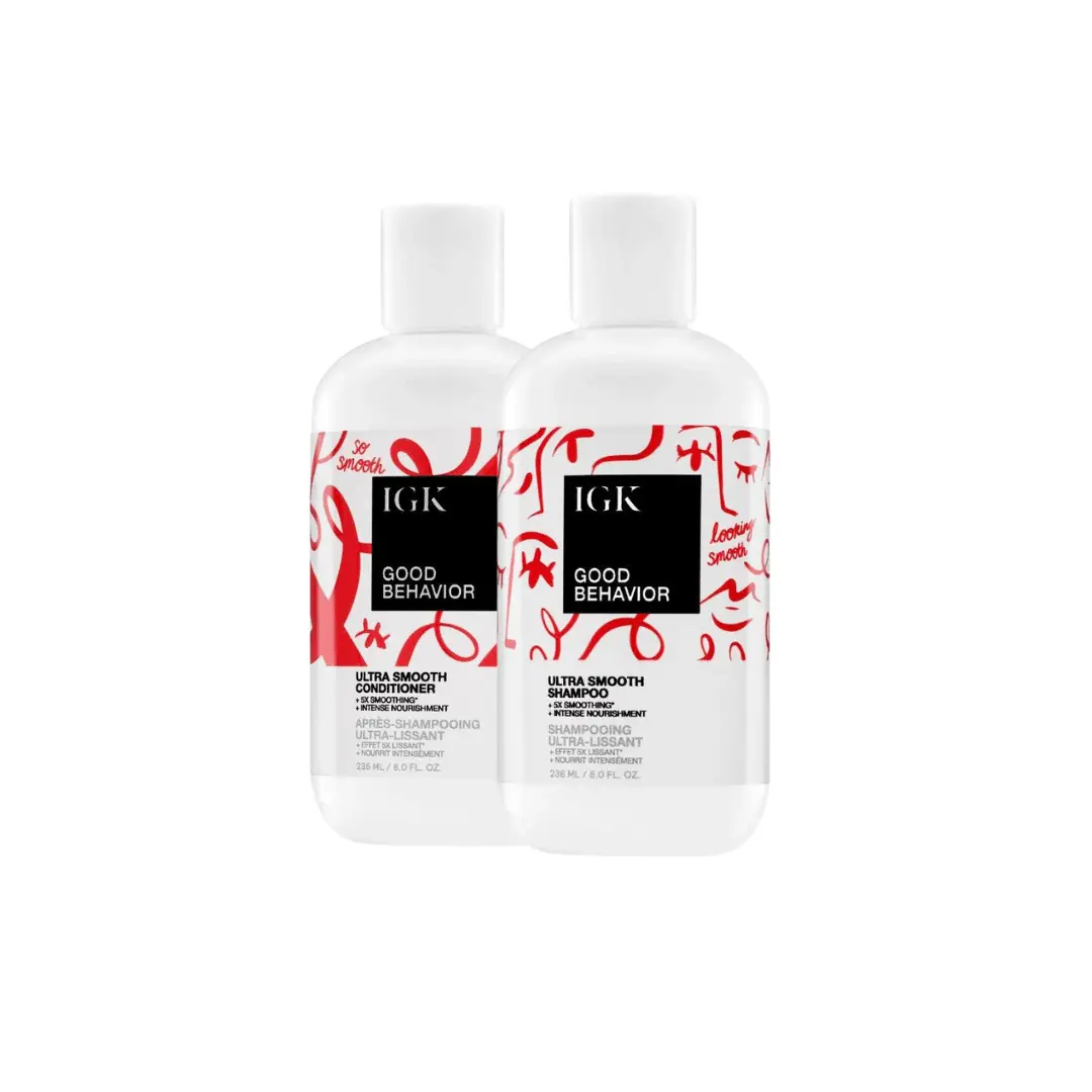 IGK GOOD BEHAVIOR SHAMPOO+CONDITIONER WASH BUNDLE | Good Behavior Shampoo + Good Behavior Conditioner | Volume + Thickening | Vegan | 472ml | 16 oz