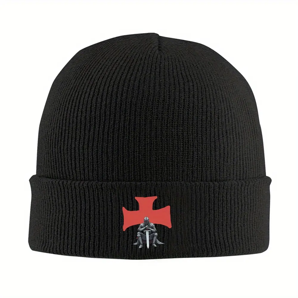 Knight Crusader 300g Knit Beanie, Casual & Breathable Unisex Acrylic Winter Hat, Soft & Warm for Outdoor Wear, Everyday, Fitted, Do Not Wring, Flexible, Heat Insulating, Outfits, Dry In Shade, Hand Wash Only