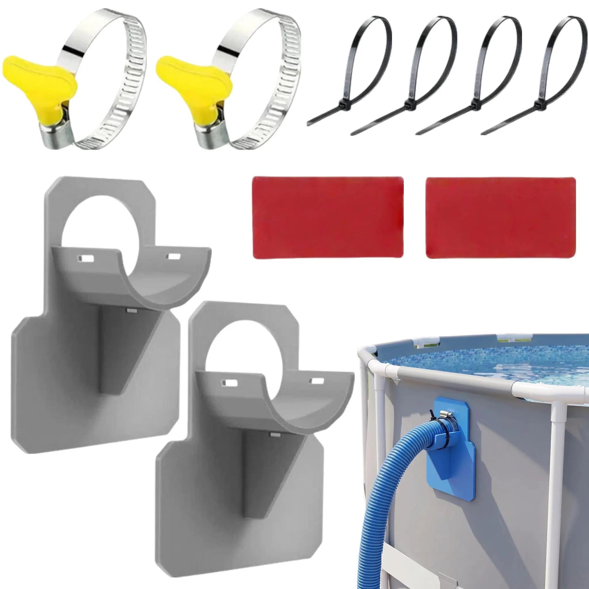 2 Pack Swimming Pool Pipe Holders, Above Ground Pool Hose Support, Prevent Pipe Sagging, Extend Hose Service Life-YY