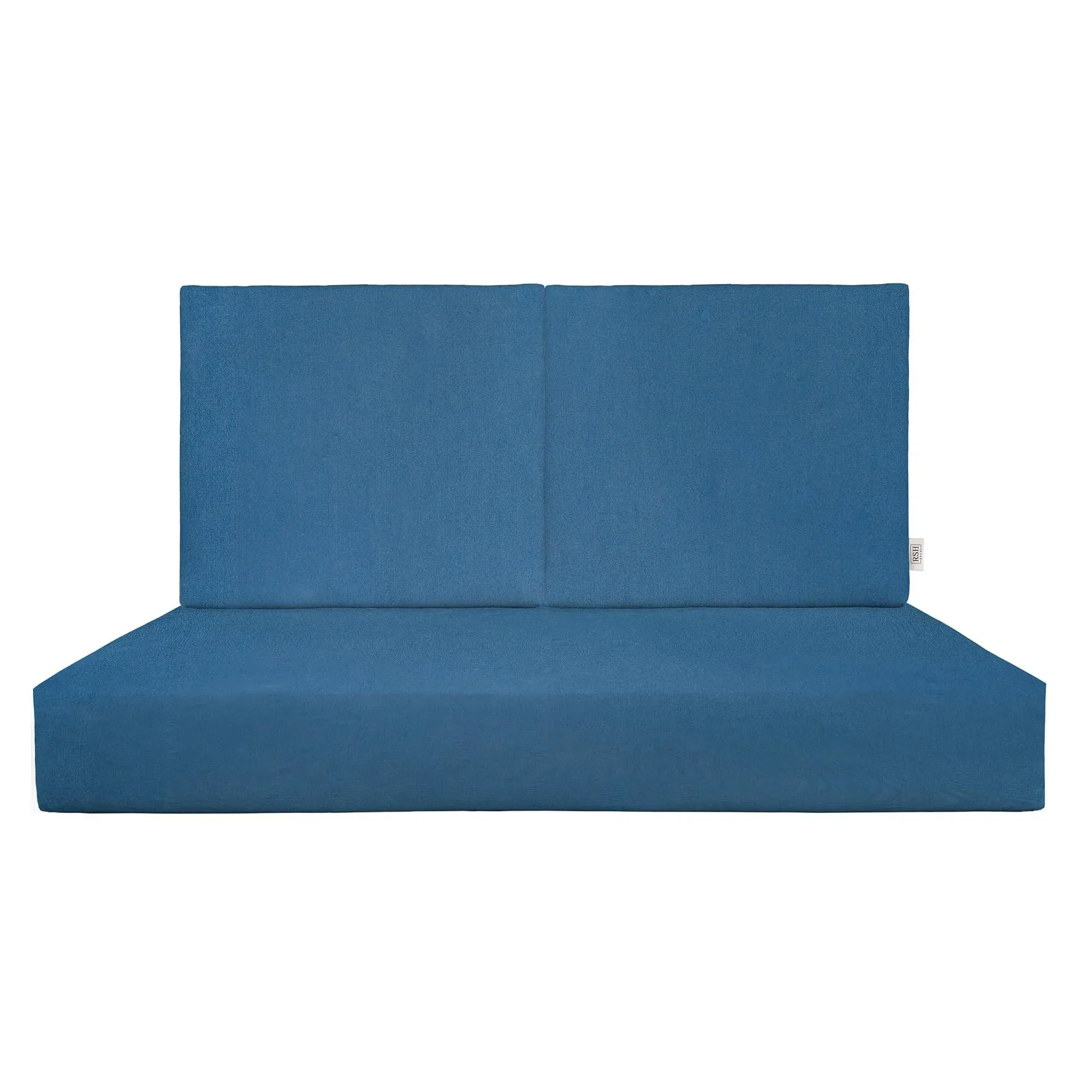 RSH Decor Sunbrella Foam Loveseat Cushion Set for Patio Furniture - Deep Seating Settee Back Cushions, Outdoor Performance Fabric, Canvas Regatta, Made in USA