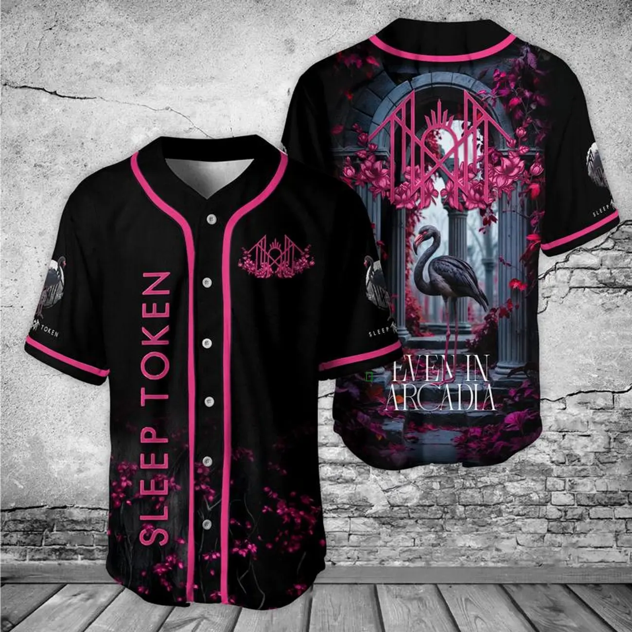 Sleep Token Baseball Jersey,  Sleep Token flamingo Band Jersey, The Even In Arcadia, Concert Tour 2025 Jersey Y