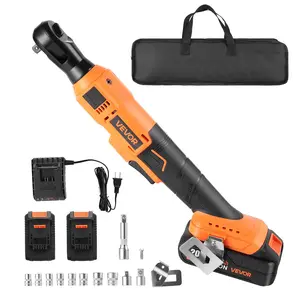 VEVOR Cordless Ratchet Wrench, Summervibes,Summervibes, 3/8 inch Drive, 230 RPM, up to 88 ft-lbs of Torque, Battery Powered Electric Ratchet Wrench Set with Two 2.0Ah Batteries, Charger, Sockets, Adaptors and Cloth Bag