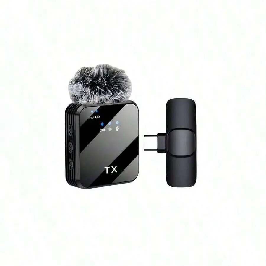 Mini Portable Wireless Lavalier Microphone Lapel Mic for Android, Noise-Canceling, Ideal for Video Recording, Interviews, Podcasts, and More