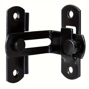 90°/180°Stainless steel latch bolt, protects privacy - secure barn door lock, suitable for barns, gardens, bathrooms, outdoor spaces, garages, windows, and sliding doors (silver/black)