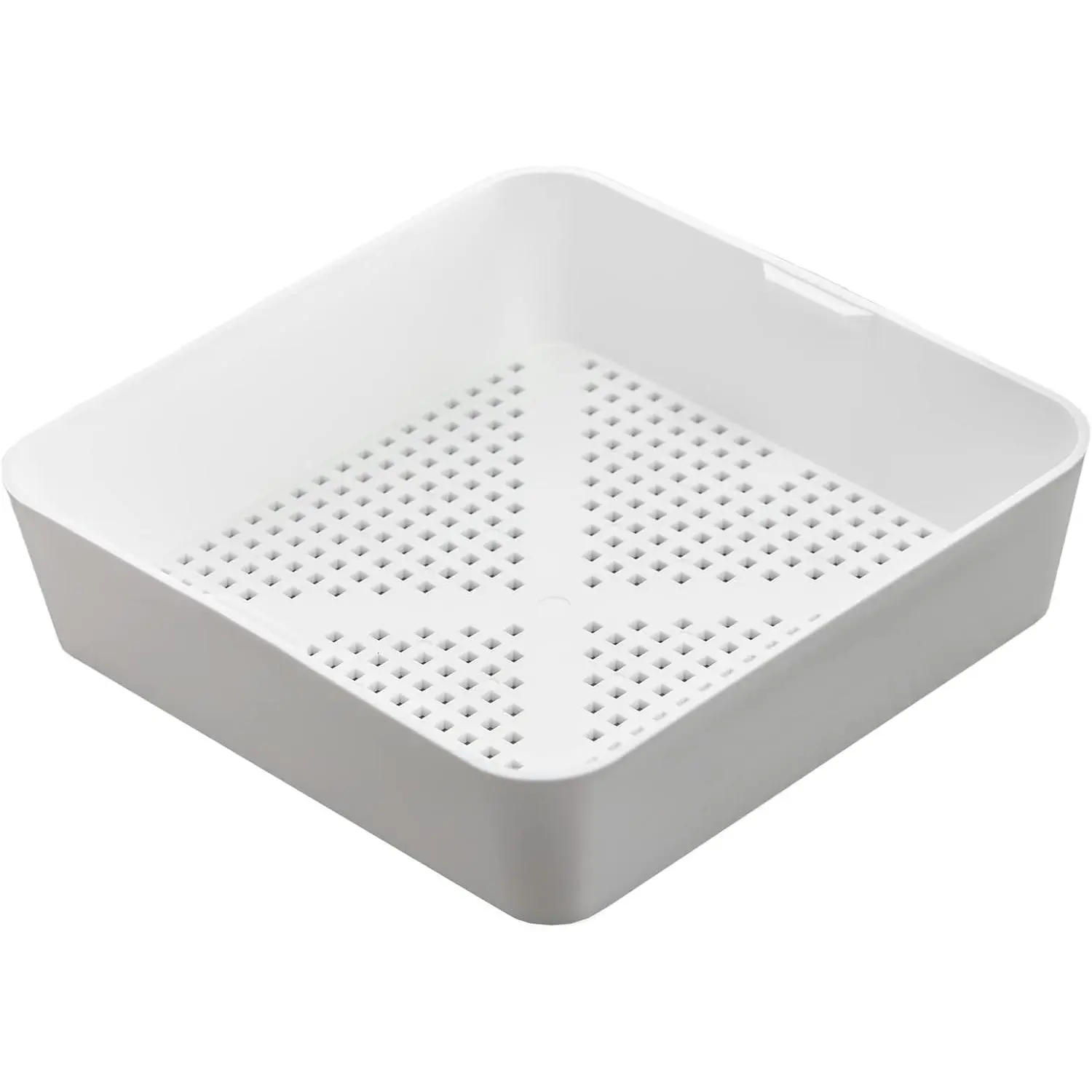 8.5-inch Floor Sink Drain Cover Alternative, Square Drain Basket for Restaurants, Use Below 3 Compartment Sink. Sink Strainer with 0.19-inch Holes, Versatile Plastic Drain Screen Basket
